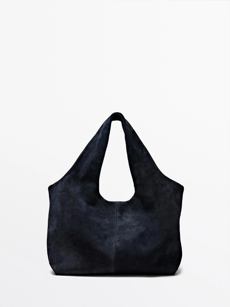 Сумка-шоппер из натуральной разделанной кожи среднего размера