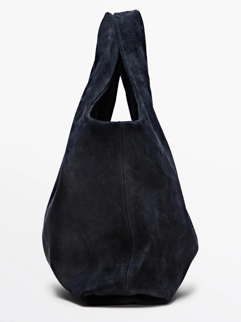 Сумка-шоппер из натуральной разделанной кожи среднего размера