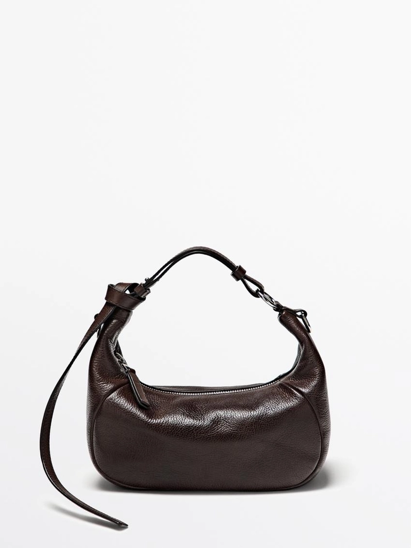 Сумка из натуральной кожи с металлической пряжкой