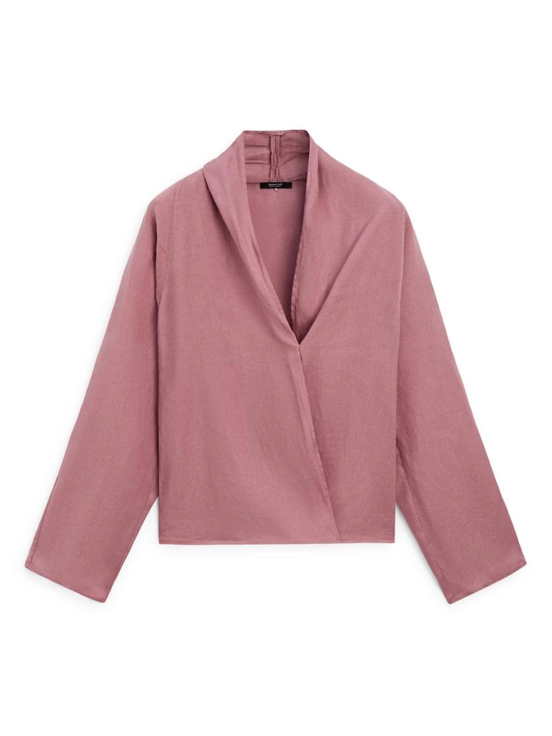 Блузка с драпировкой из льна