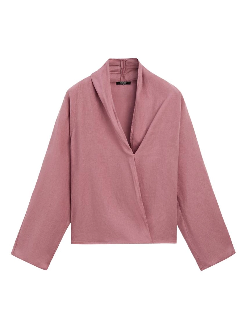 Блузка с драпировкой из льна