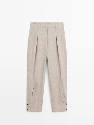 Брюки-костюм с деталью пряжки- Заказать в России