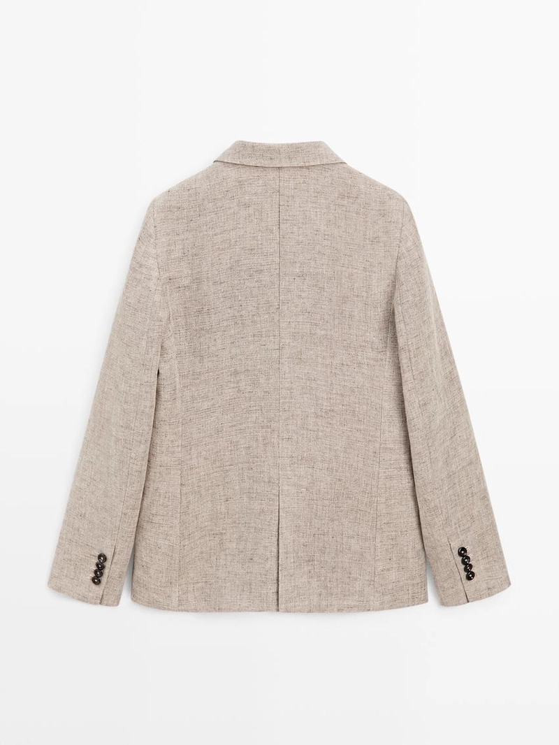 Льняной меланжевый пиджак