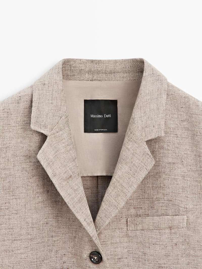 Льняной меланжевый пиджак