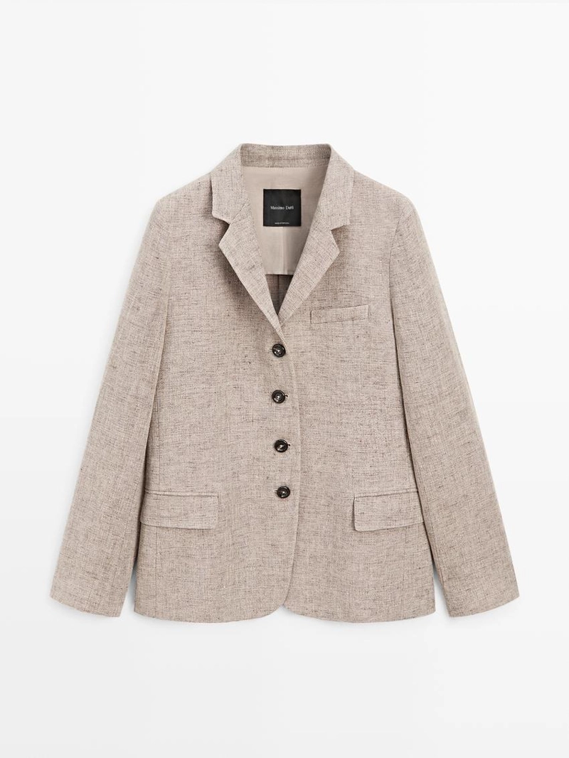 Льняной меланжевый пиджак