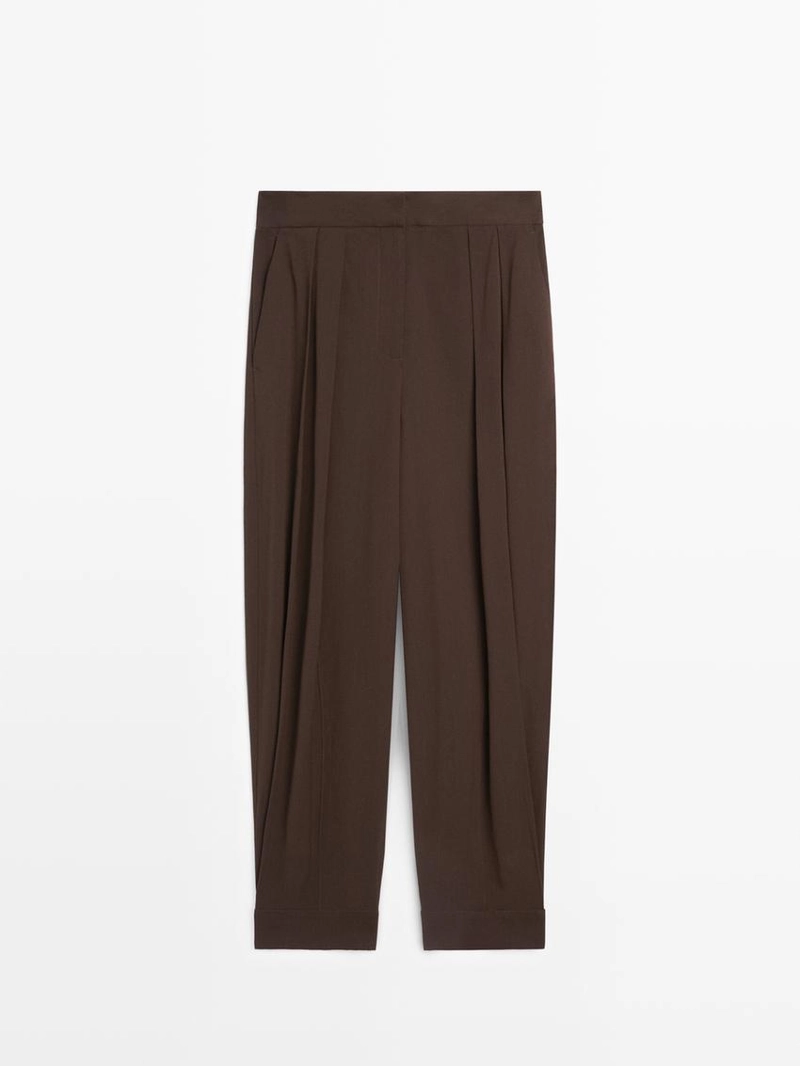 Брюки-саруэль с защипами