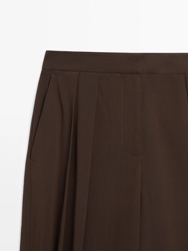 Брюки-саруэль с защипами