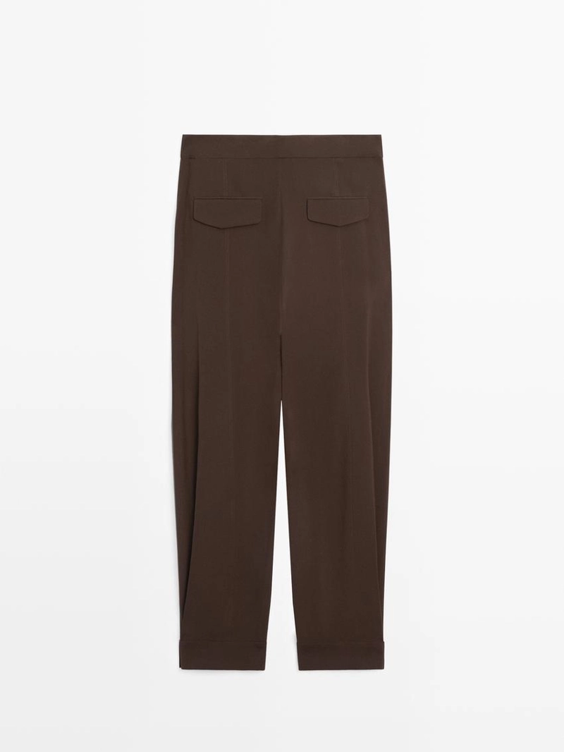 Брюки-саруэль с защипами