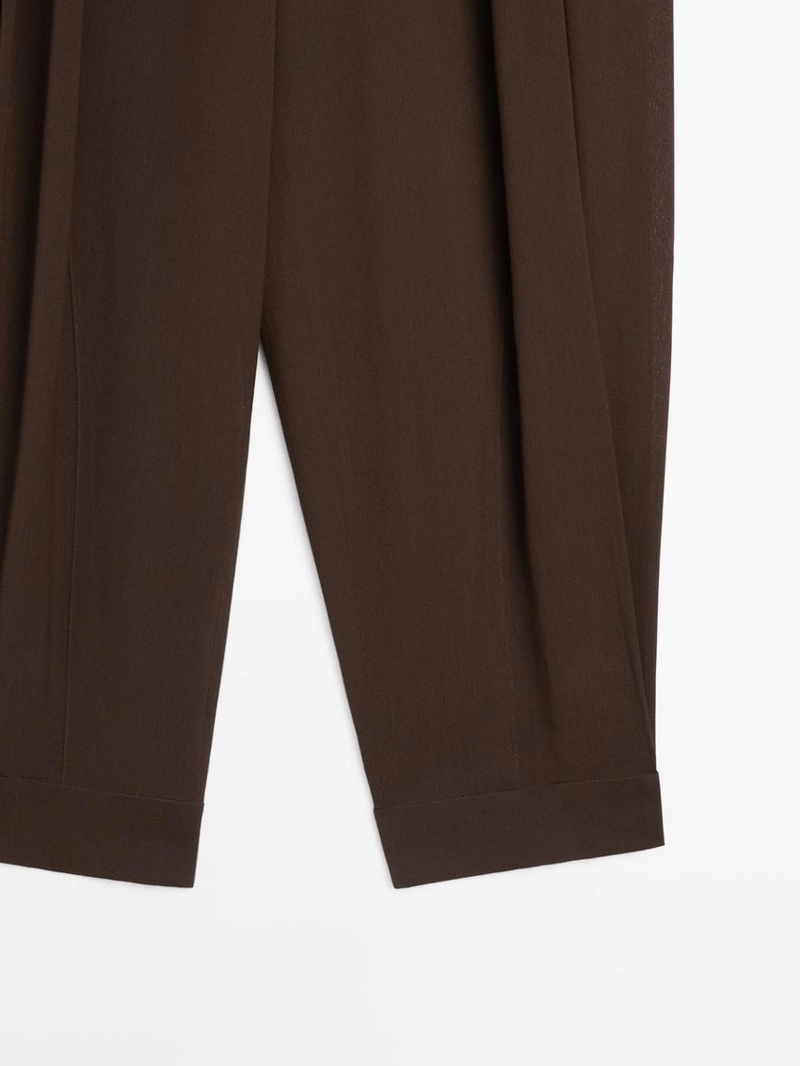 Брюки-саруэль с защипами