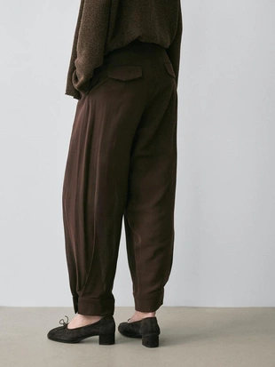 Брюки-саруэль с защипами- Заказать в России