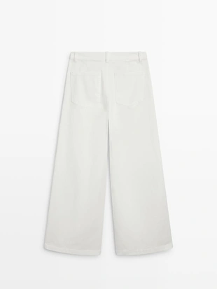 Джинсы палазцо с высокой посадкой- Заказать в России