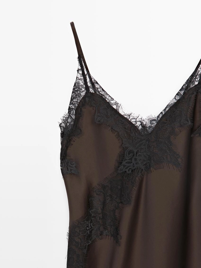 Платье-майка с кружевными деталями