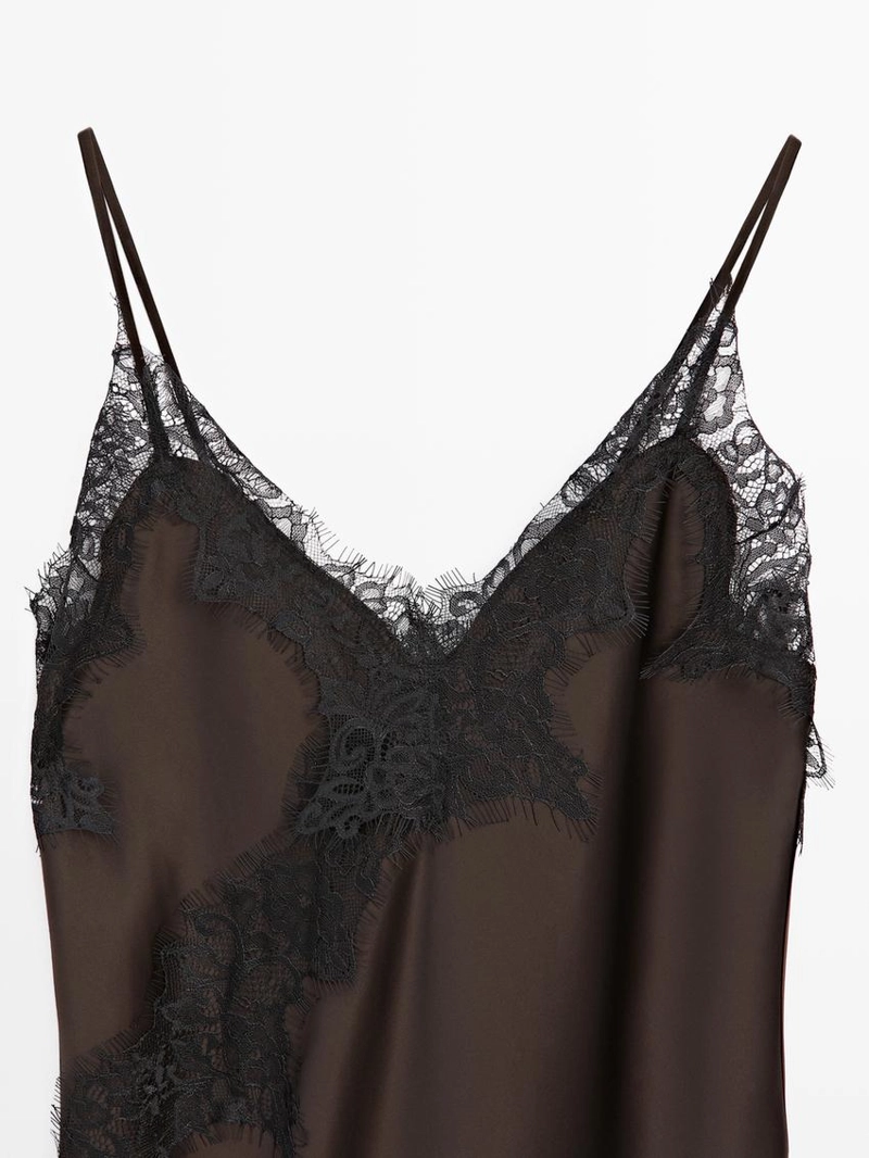 Платье-майка с кружевными деталями