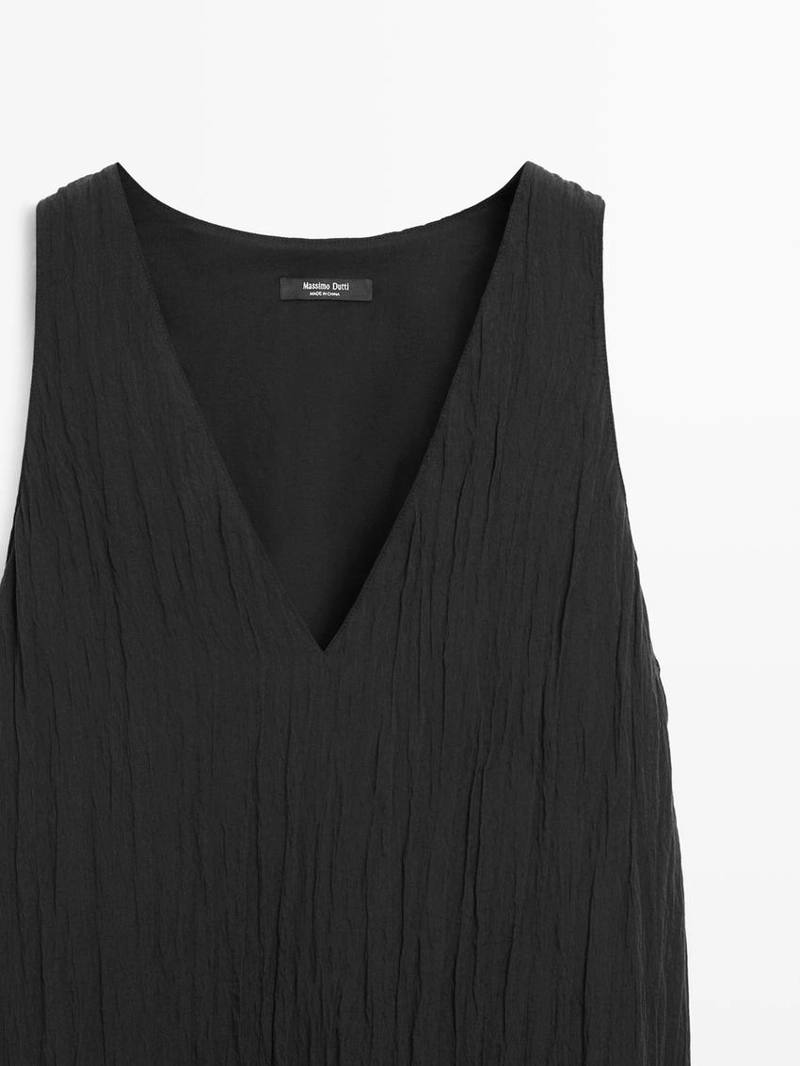 Платье миди с плиссировкой