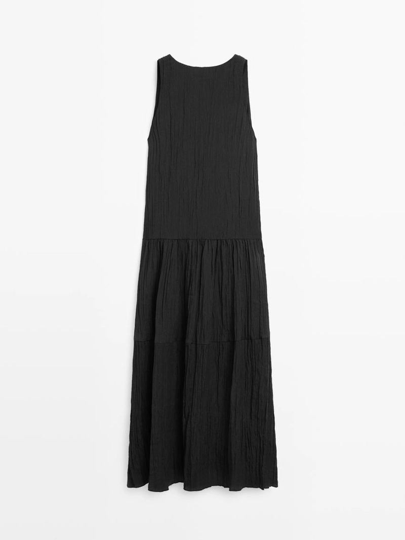 Платье миди с плиссировкой