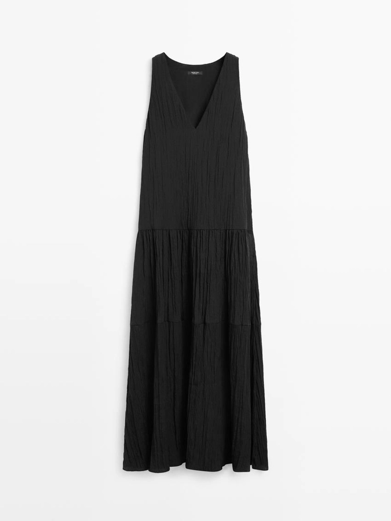Платье миди с плиссировкой