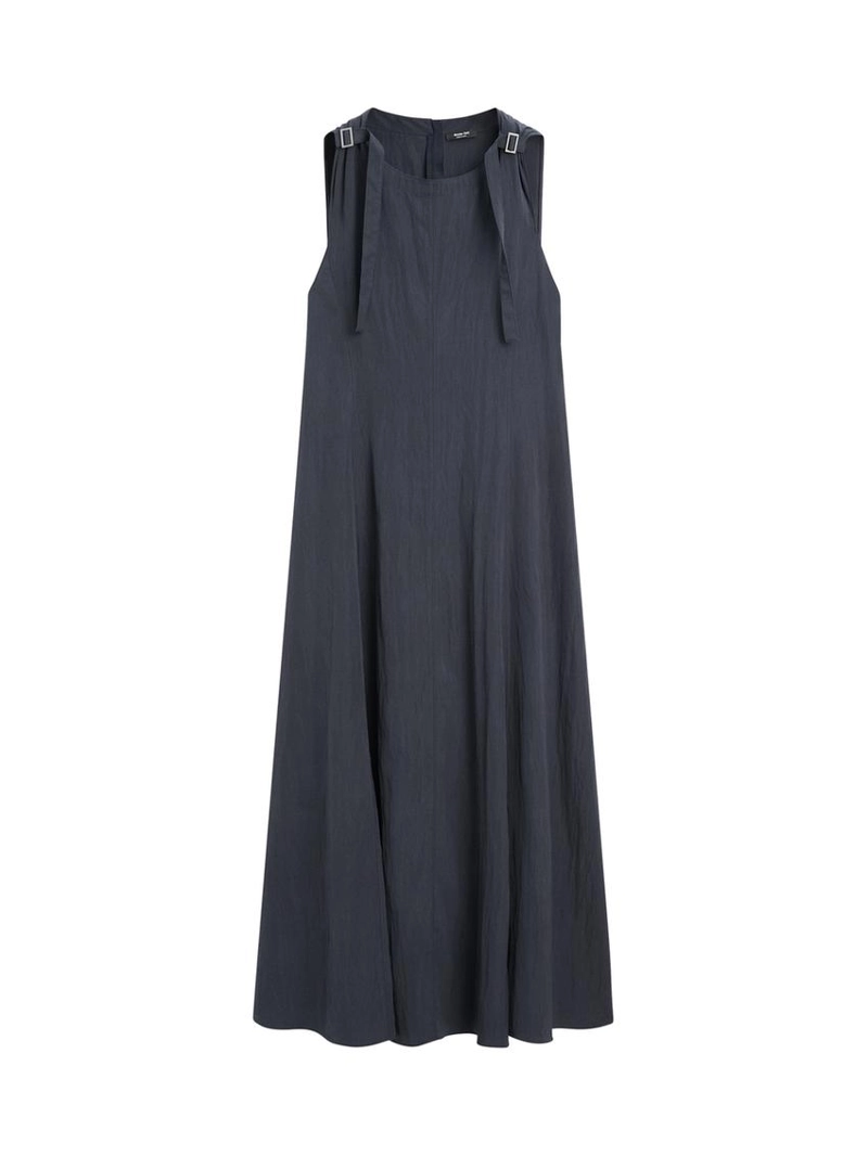 Платье миди с пряжками и расклешенной юбкой