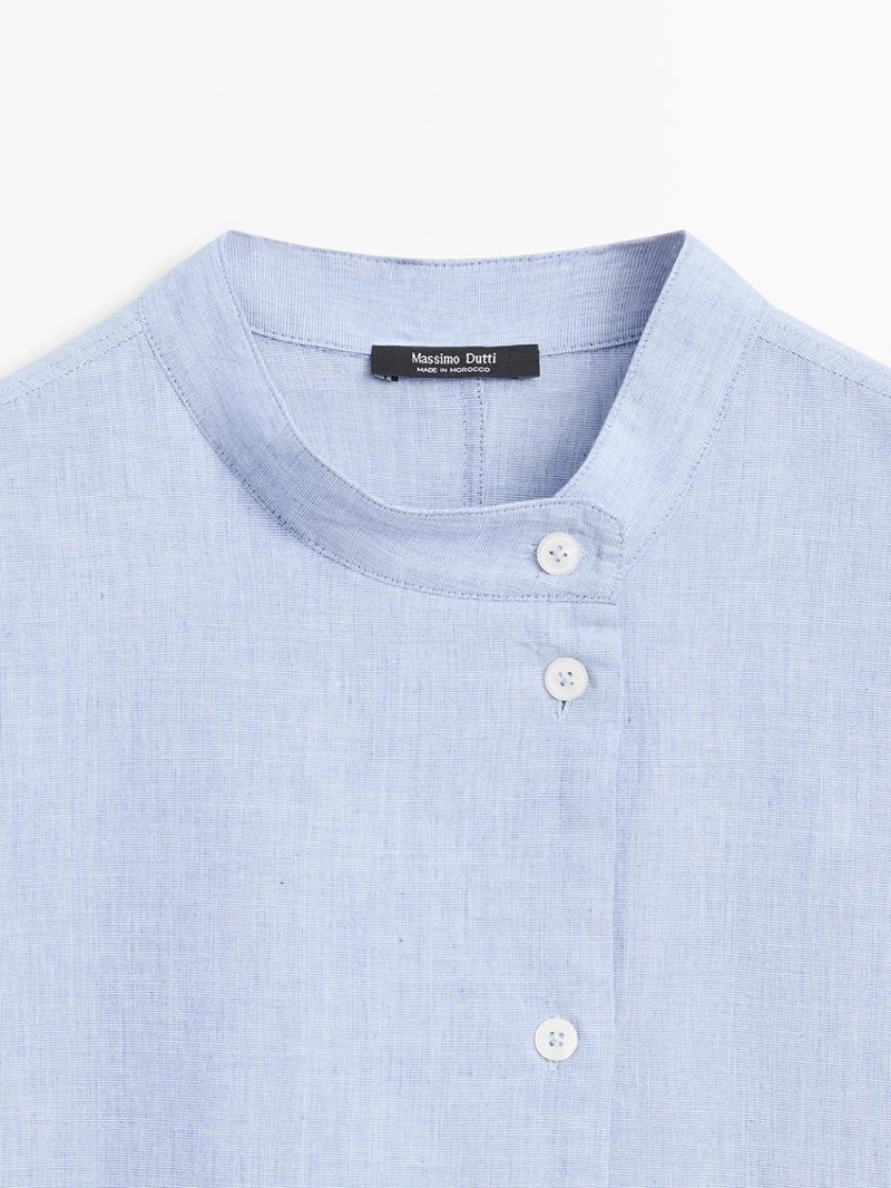 Блузка с потайным воротником на пуговицах