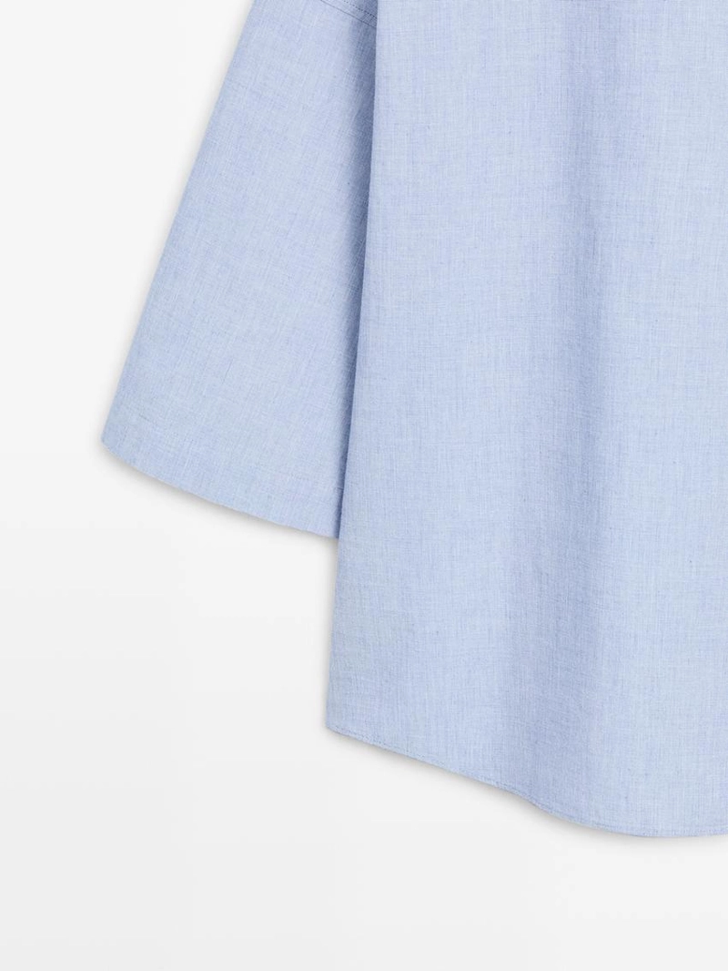 Блузка с потайным воротником на пуговицах