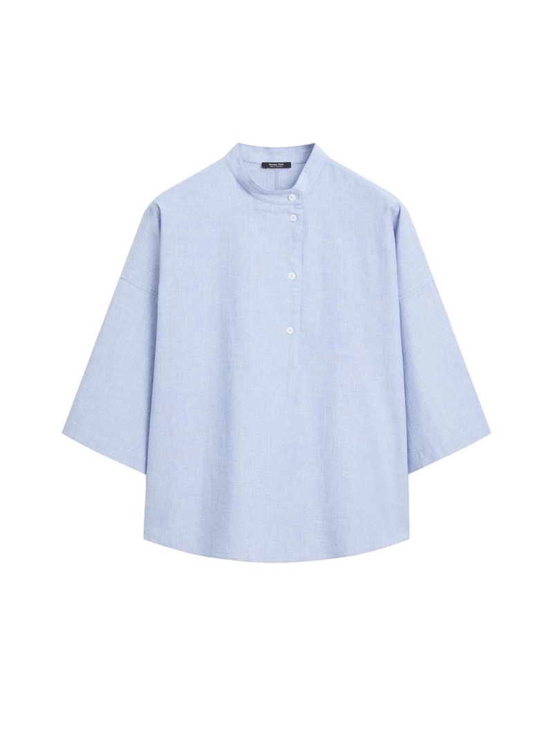 Блузка с потайным воротником на пуговицах