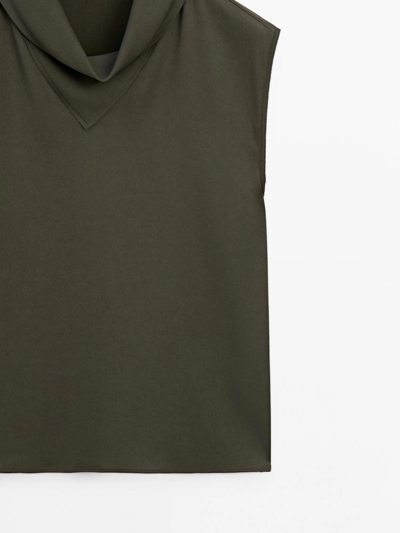 Рубашка с драпировкой на воротнике