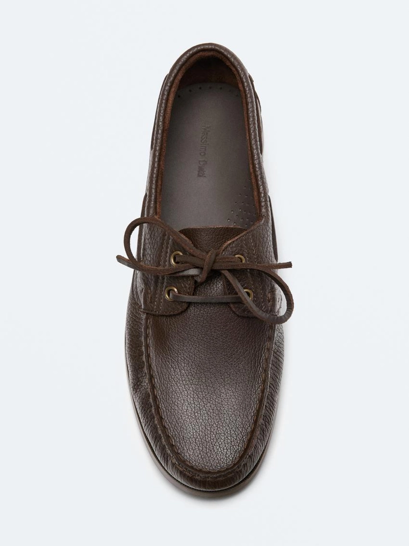 Туфли на плоской подошве из переработанной кожи