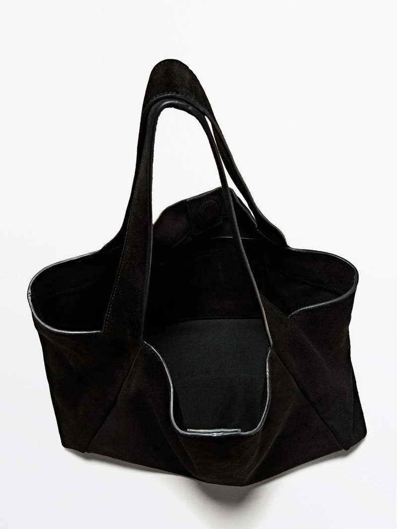 Сумка-шоппер среднего размера из разделанной кожи