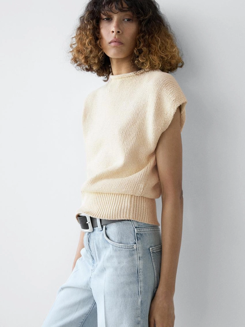 Жилет из смесового хлопкового трикотажа