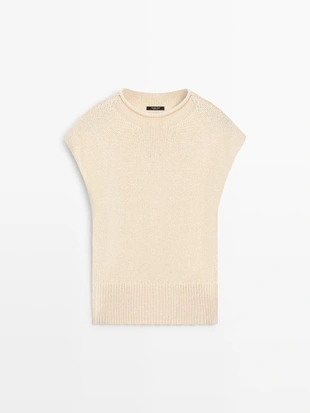 Жилет из смесового хлопкового трикотажа- Заказать в России