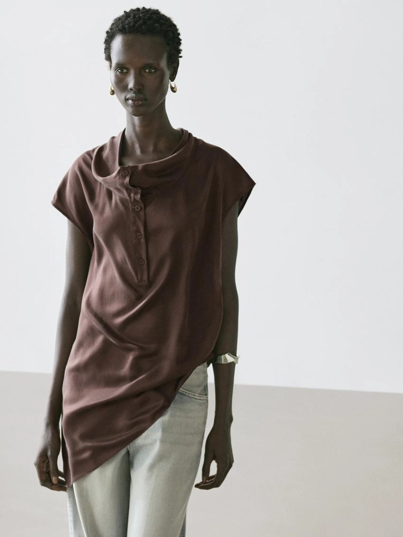 Асимметричный топ с драпировкой