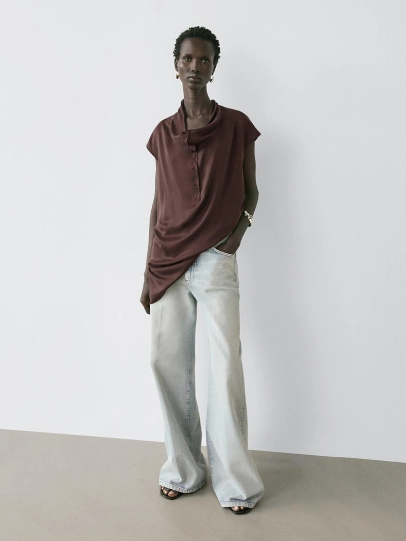 Асимметричный топ с драпировкой