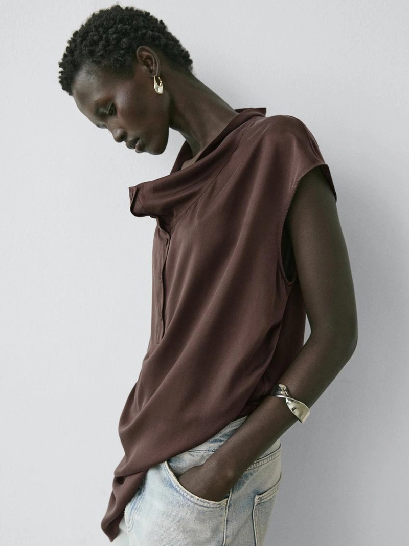 Асимметричный топ с драпировкой