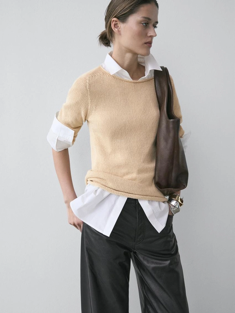 Брюки из овечьей кожи в стиле balloon fit