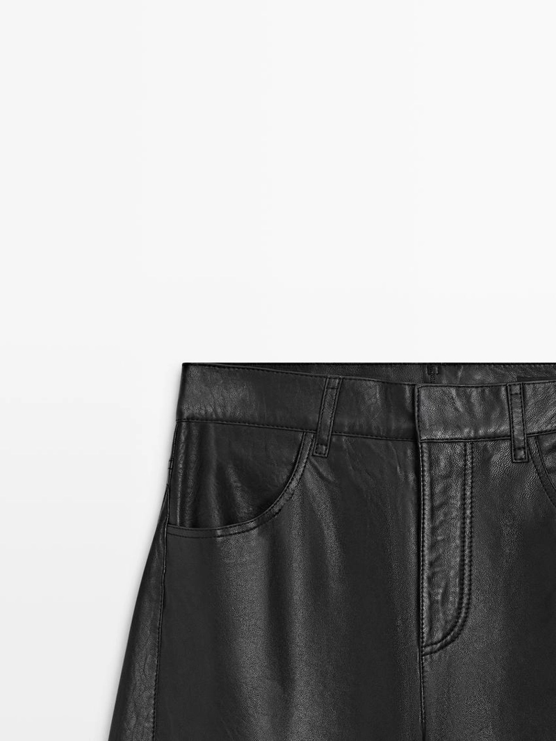 Брюки из овечьей кожи в стиле balloon fit