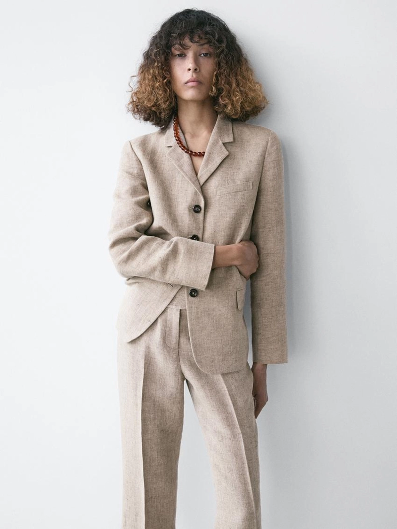 Льняные капри меланж