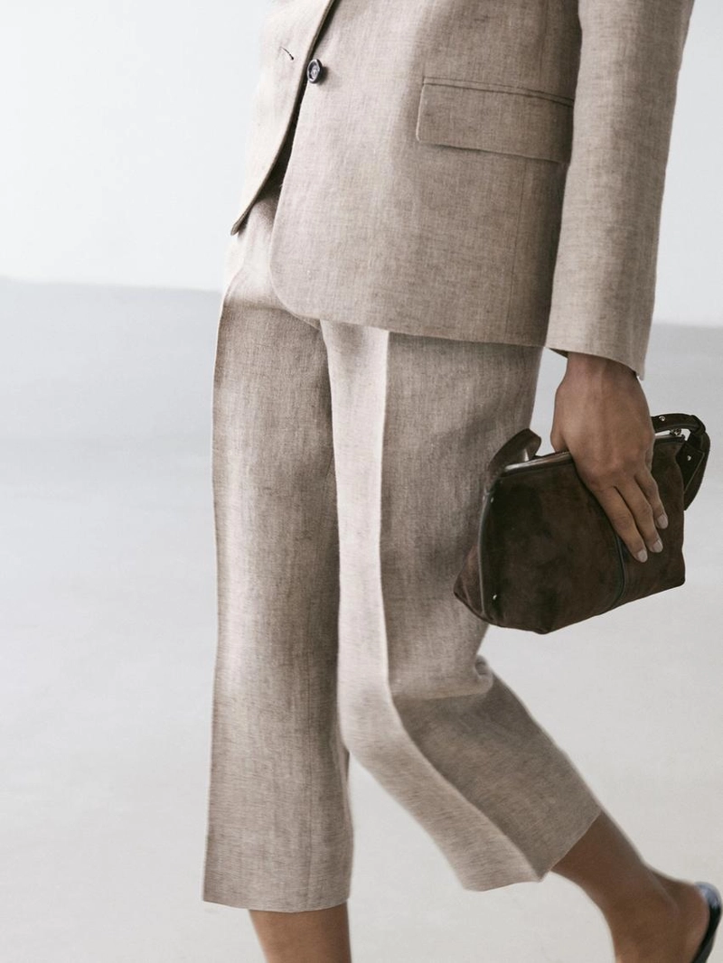 Льняные капри меланж