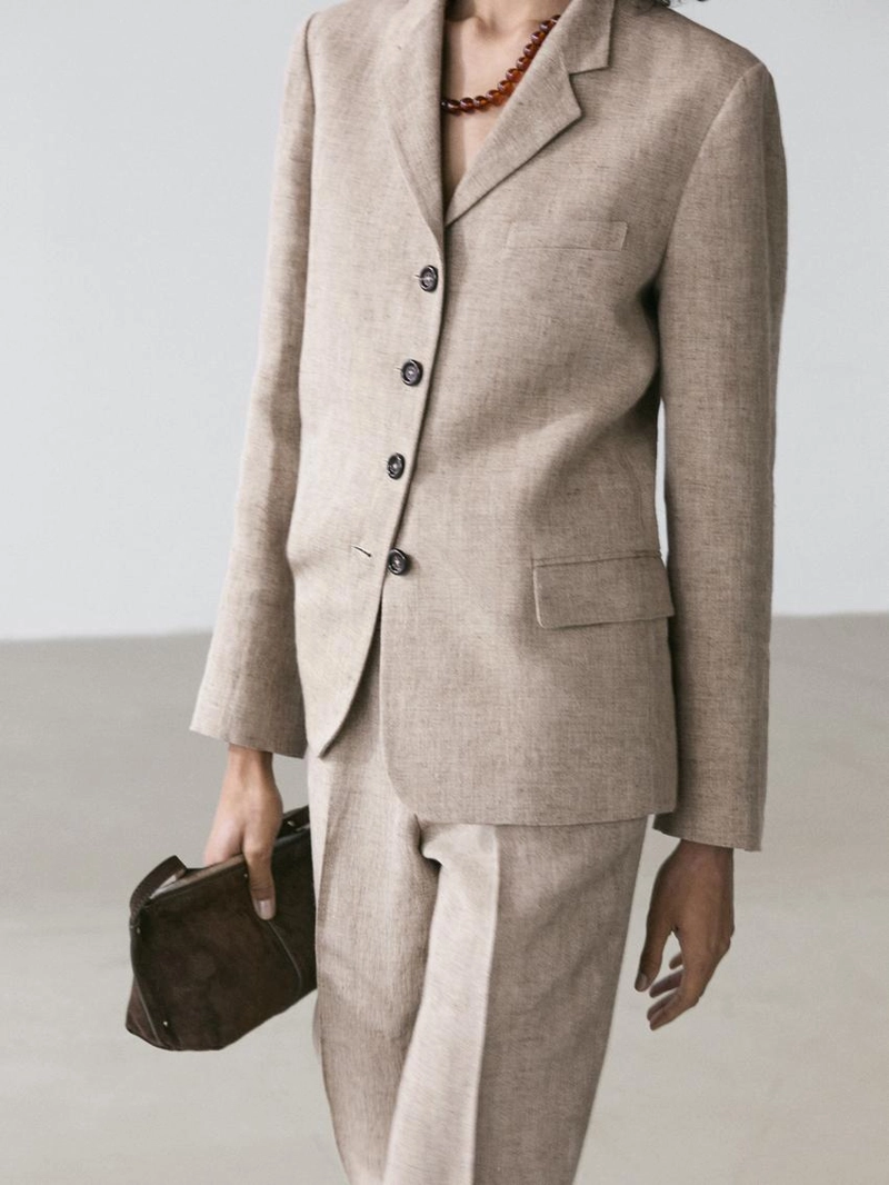 Льняные капри меланж