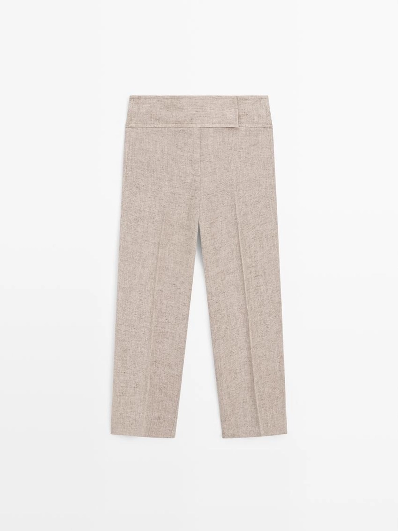 Льняные капри меланж