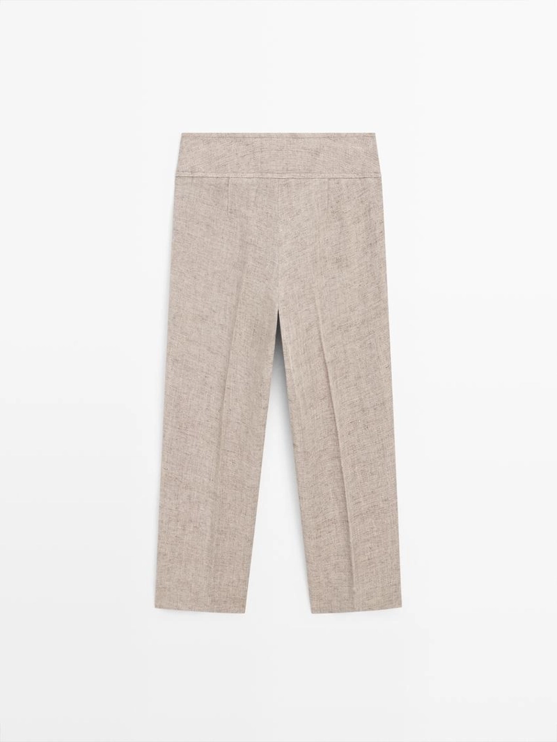 Льняные капри меланж