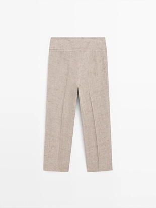 Льняные капри меланж- Заказать в России