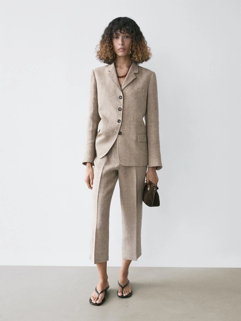 Льняные капри меланж