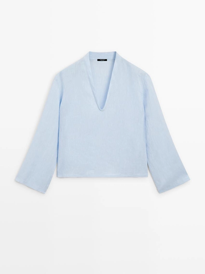 Рубашка с длинным рукавом из 100% льна