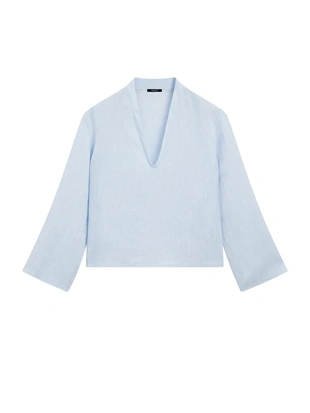 Рубашка с длинным рукавом из 100% льна- Заказать в России