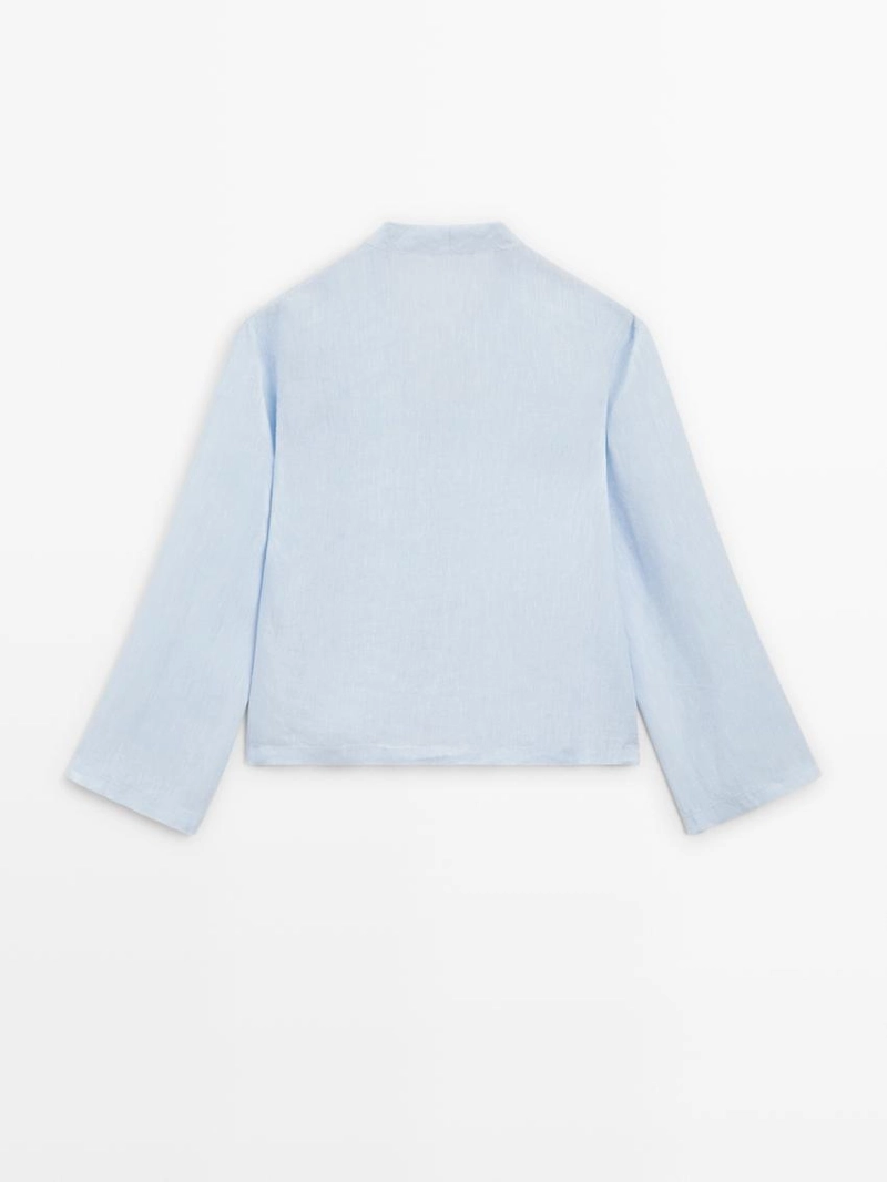 Рубашка с длинным рукавом из 100% льна