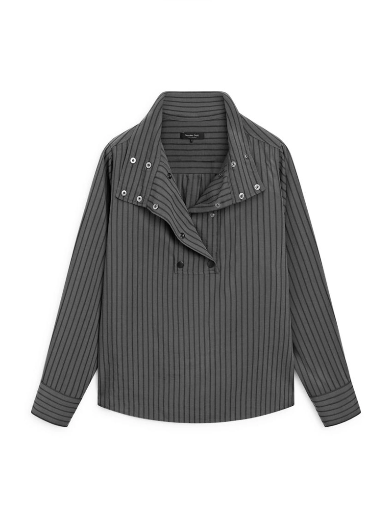 Рубашка в полоску с воротником