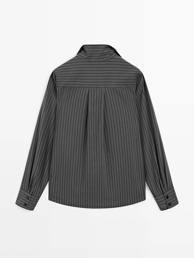 Рубашка в полоску с воротником