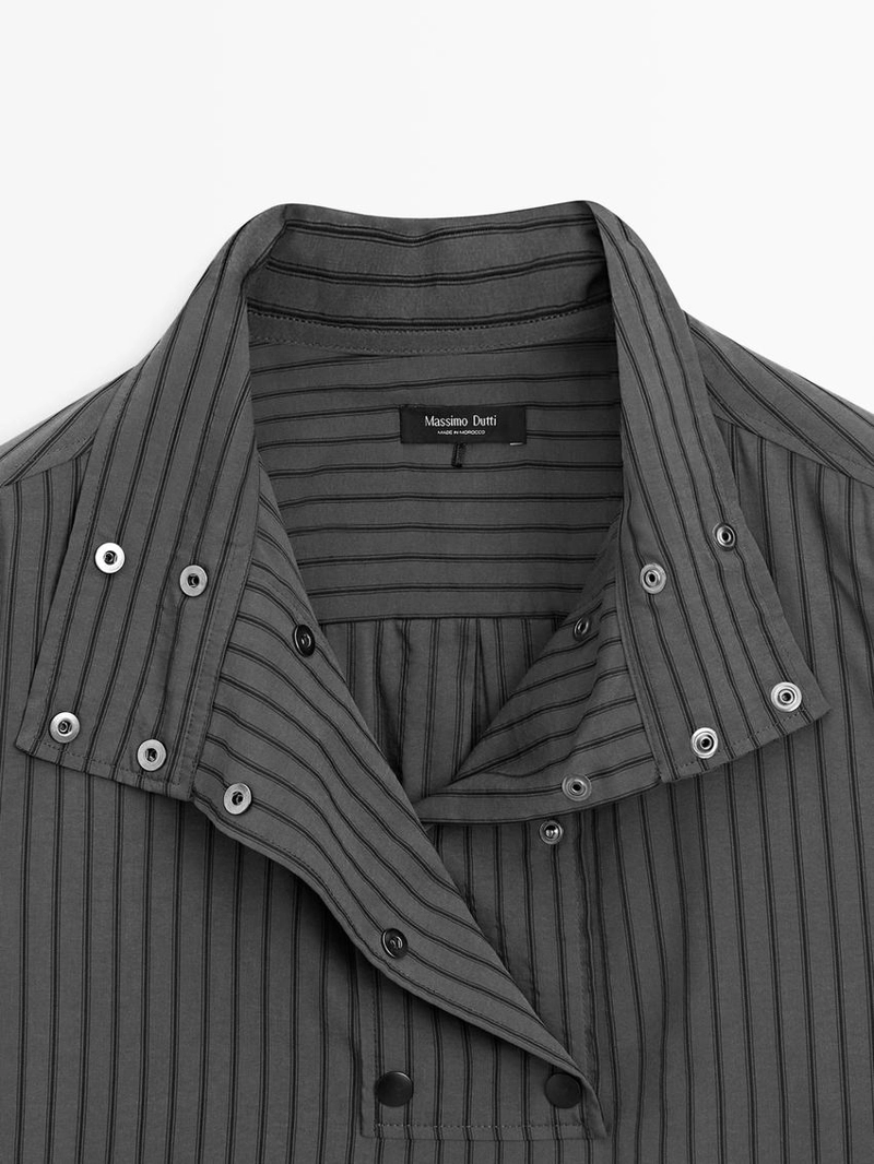 Рубашка в полоску с воротником