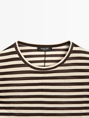 OVERSIZE полосатая футболка с длинным рукавом- Заказать в России