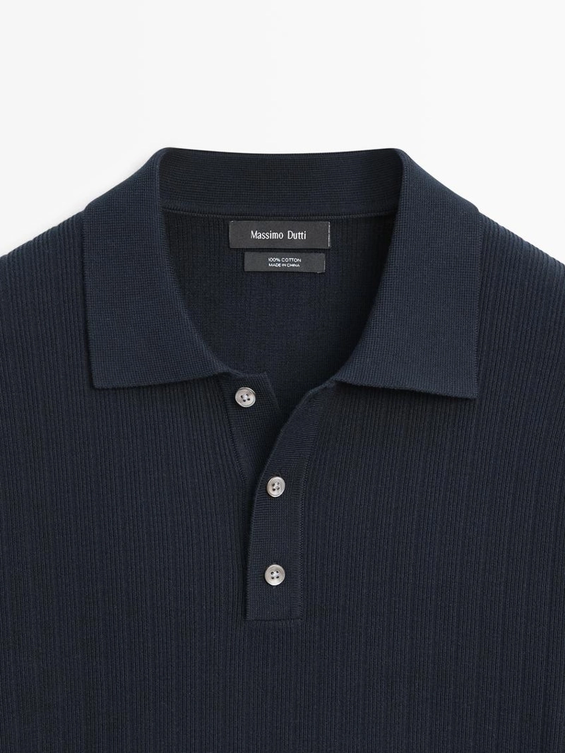 Водолазка-поло из хлопкового трикотажа