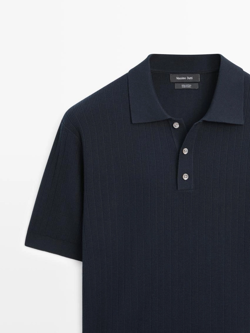 Водолазка-поло из хлопкового трикотажа